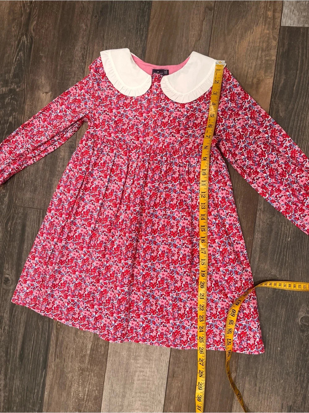 Sergent Major French France Floral Dress Peter Pan Collar Heart Buttons Size 7/8